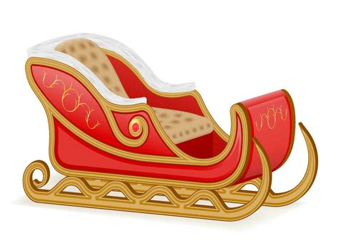 Vintage illustration of Santa's sleigh, with intricate details and textures